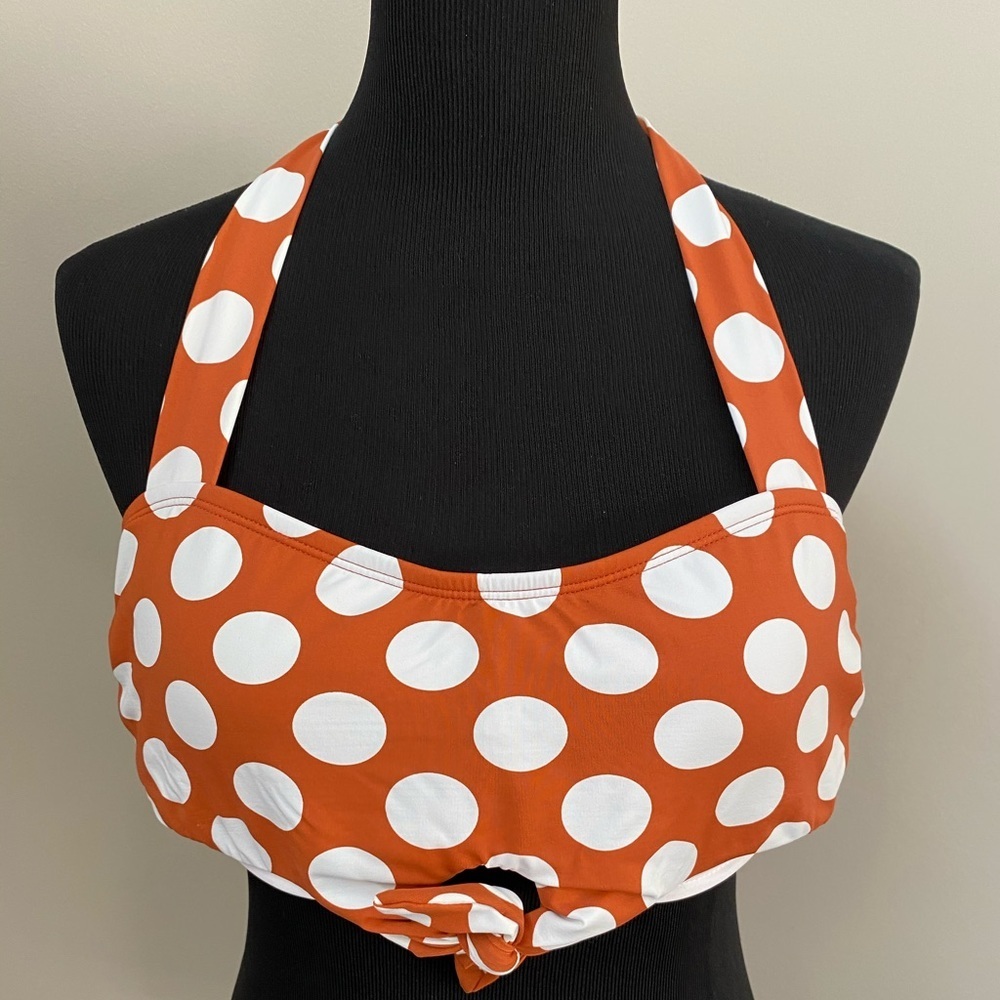 Gibson & Latimer Orange Polka Dot Swimsuit Top